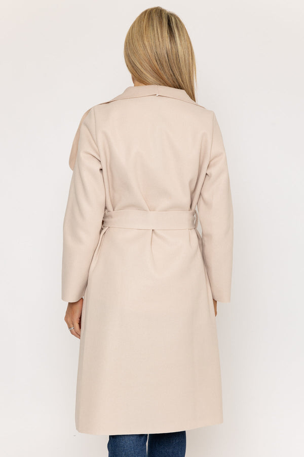 Carraig Donn Chuck On Wrap Coat in Ecru