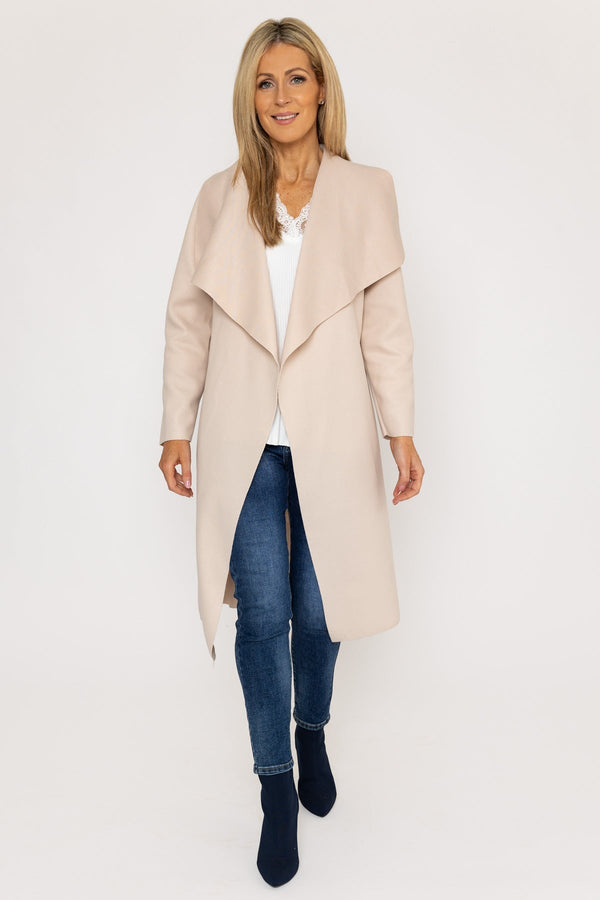 Carraig Donn Chuck On Wrap Coat in Ecru