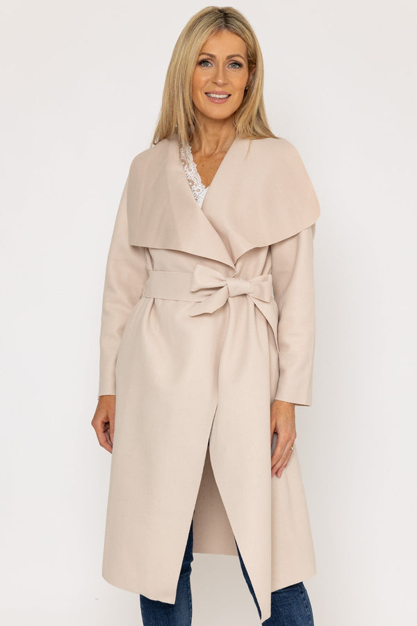 Carraig Donn Chuck On Wrap Coat in Ecru