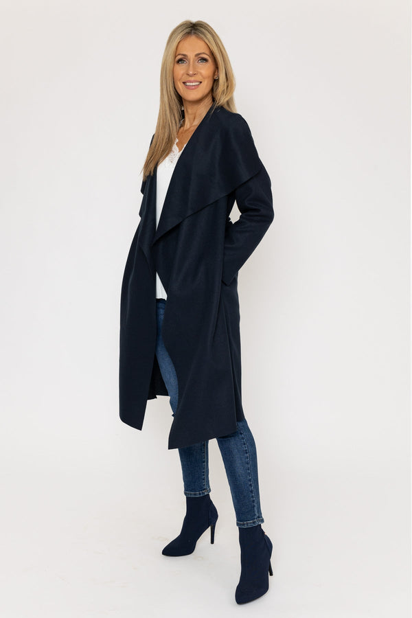 Carraig Donn Chuck On Wrap Coat in Navy