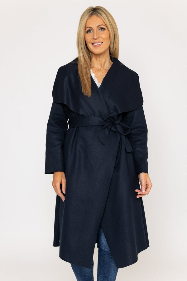 Carraig Donn Chuck On Wrap Coat in Navy