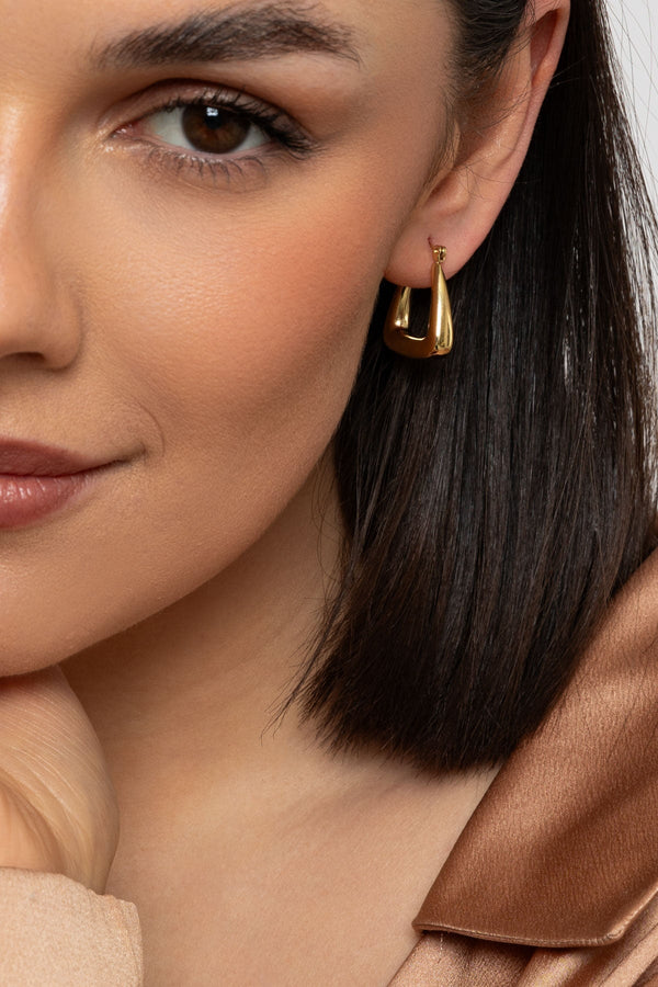 Carraig Donn Chunky Geometric Gold Hoops