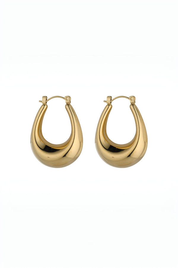 Carraig Donn Chunky Gold Oval Hoop Earrings