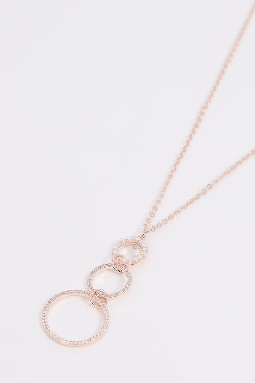 Circle and Pearl Drop Necklace