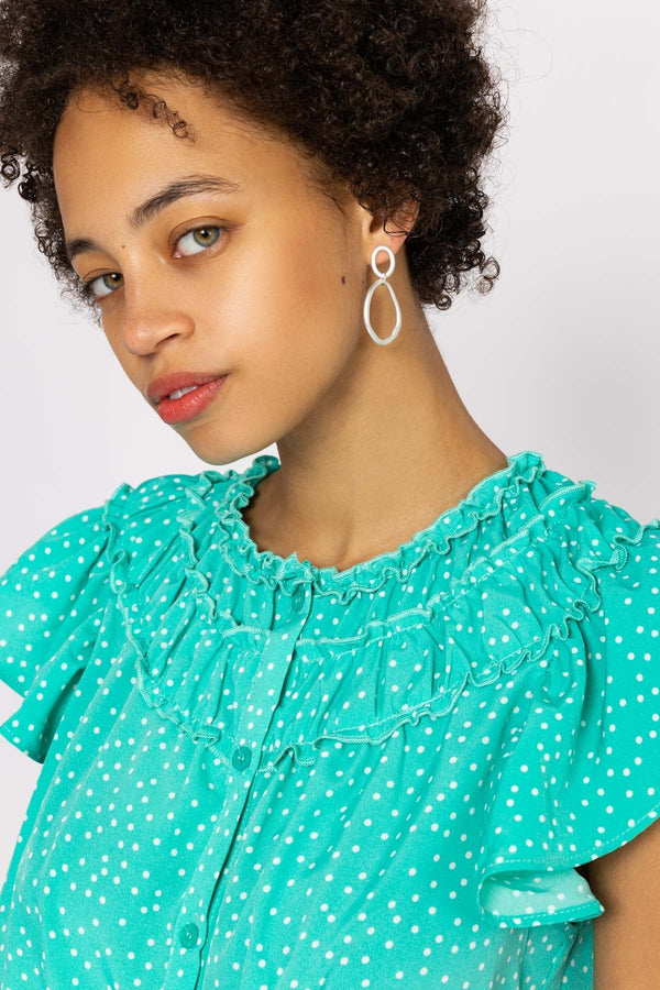 Carraig Donn Circle Drop Earrings in Silver