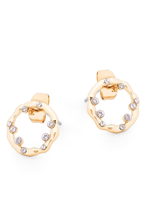 Circle Inset Earrings in Gold