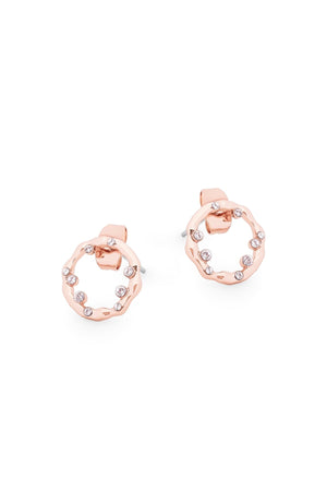 Carraig Donn Circle Inset Earrings in Rose Gold
