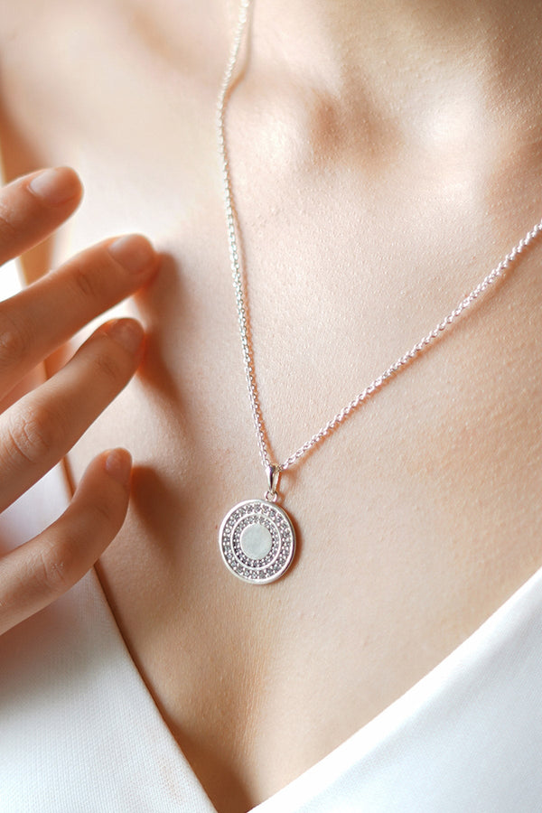 Carraig Donn Circular Pendant with Clear Stones