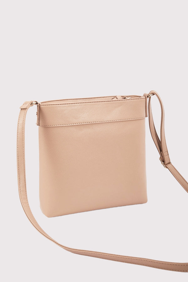 Carraig Donn Classic Crossbody Front Zip Bag in Beige