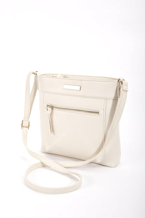 Carraig Donn Classic Crossbody Front Zip Bag in Cream
