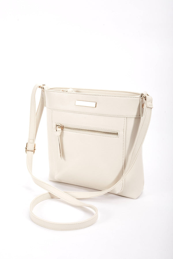Carraig Donn Classic Crossbody Front Zip Bag in Cream