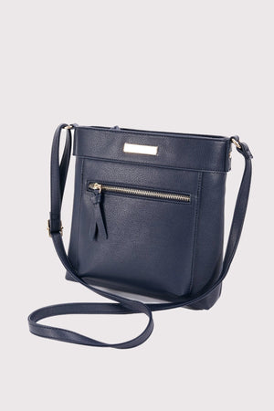 Carraig Donn Classic Crossbody Front Zip Bag in Navy