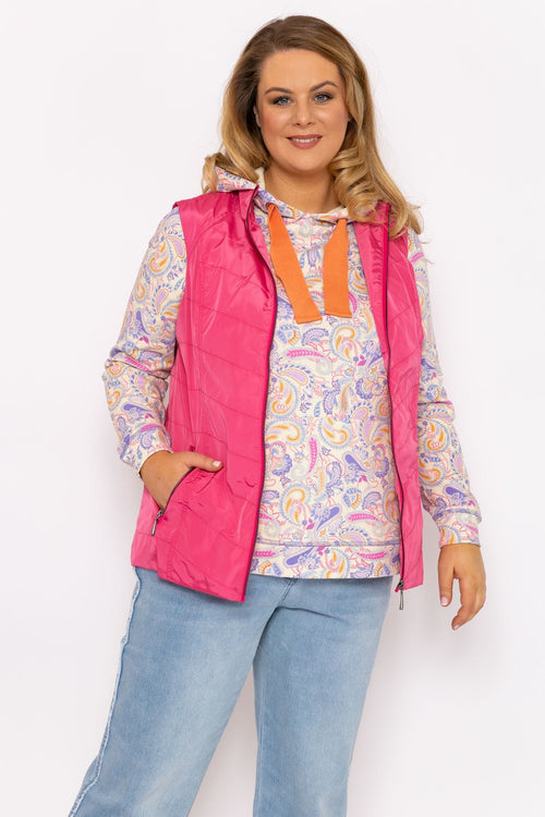 Carraig Donn Classic Fit Decorative Seam Gilet in Pink