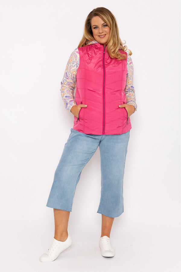 Carraig Donn Classic Fit Decorative Seam Gilet in Pink