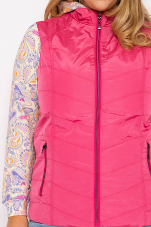 Carraig Donn Classic Fit Decorative Seam Gilet in Pink