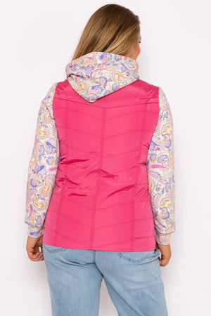 Carraig Donn Classic Fit Decorative Seam Gilet in Pink