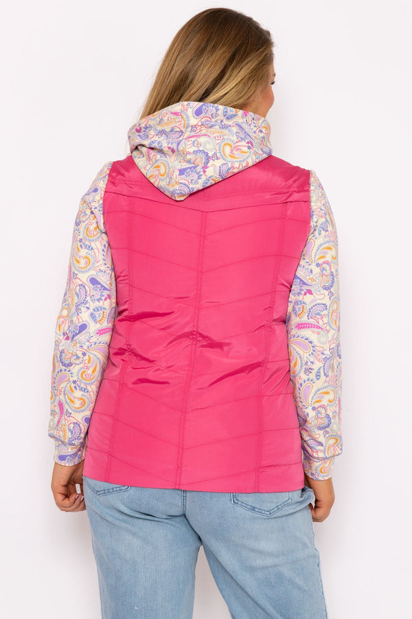 Carraig Donn Classic Fit Decorative Seam Gilet in Pink
