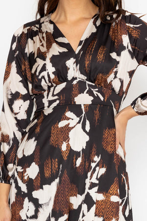Carraig Donn Cliodhna Brown Printed Midi Dress