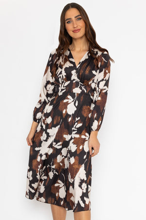 Carraig Donn Cliodhna Brown Printed Midi Dress