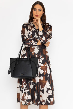 Carraig Donn Cliodhna Brown Printed Midi Dress