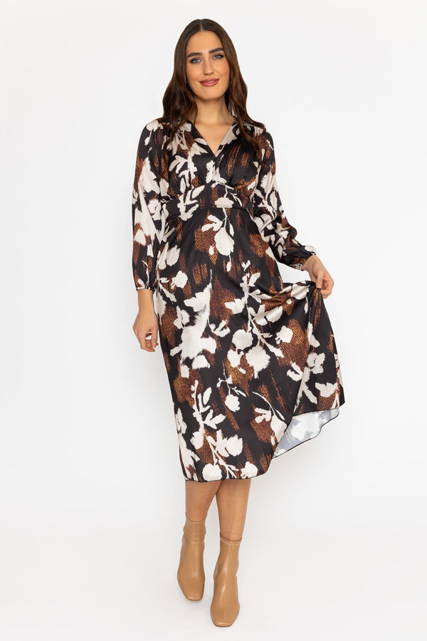 Carraig Donn Cliodhna Brown Printed Midi Dress