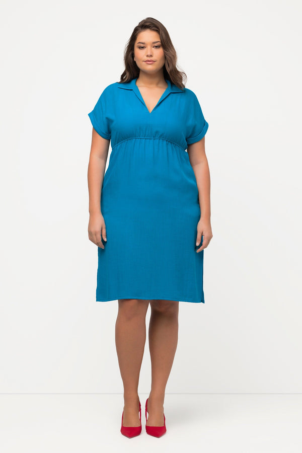 Carraig Donn Collar Knee Length Dress in Blue