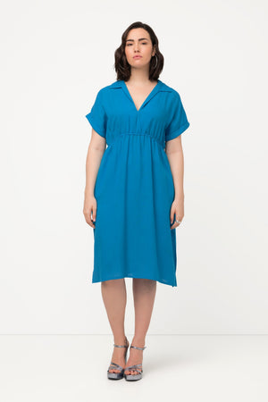 Carraig Donn Collar Knee Length Dress in Blue