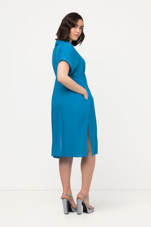 Carraig Donn Collar Knee Length Dress in Blue