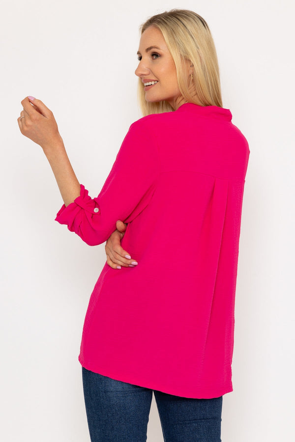 Carraig Donn Collarless Shirt in Pink