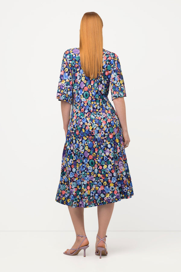 Carraig Donn Colorful Dot Print Short Sleeve Midi Dress