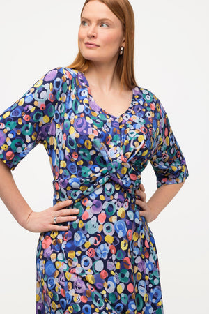 Carraig Donn Colorful Dot Print Short Sleeve Midi Dress