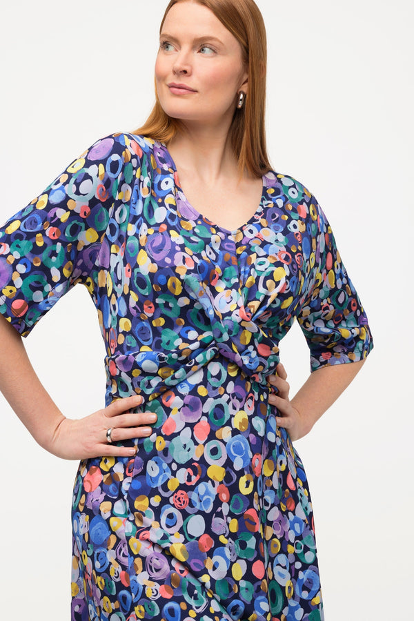 Carraig Donn Colorful Dot Print Short Sleeve Midi Dress