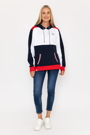 Carraig Donn Colour Block Hoodie in Navy