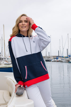 Carraig Donn Colour Block Hoodie in Navy