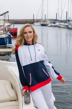 Carraig Donn Colour Block Hoodie in Navy