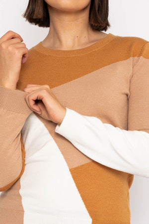 Carraig Donn Colour Block Knit in Brown