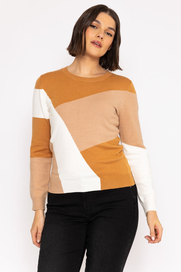Carraig Donn Colour Block Knit in Brown