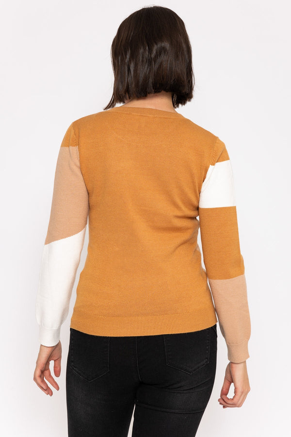 Carraig Donn Colour Block Knit in Brown