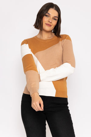 Carraig Donn Colour Block Knit in Brown