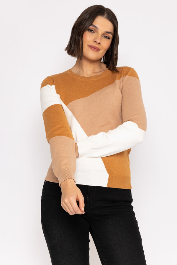 Carraig Donn Colour Block Knit in Brown