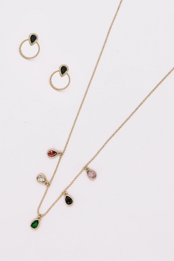 Carraig Donn Coloured Teardrop Chain