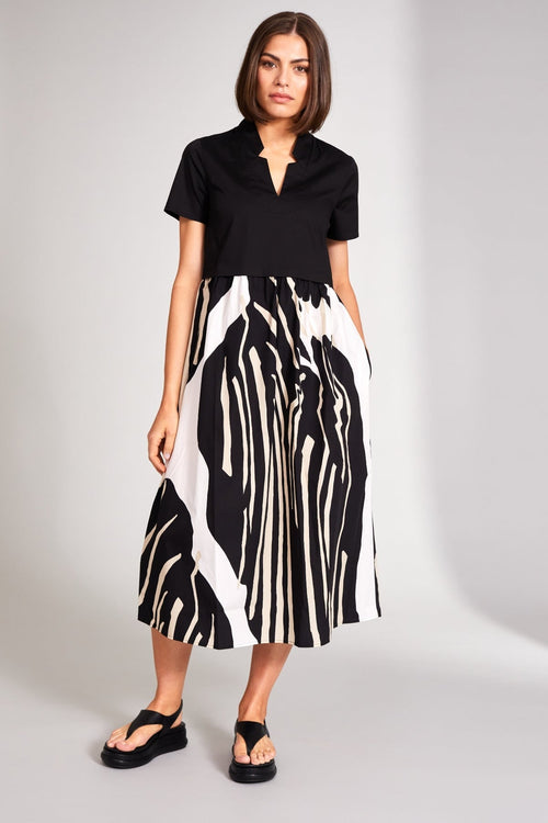 Contract Monochrome Print Dress