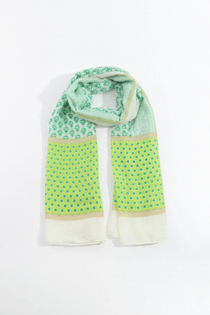 Carraig Donn Contrast Green Print Scarf