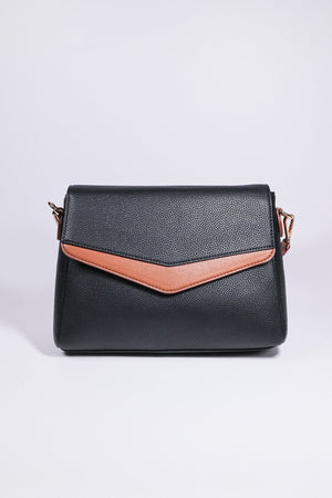 Carraig Donn Contrast Texture Crossbody in Black