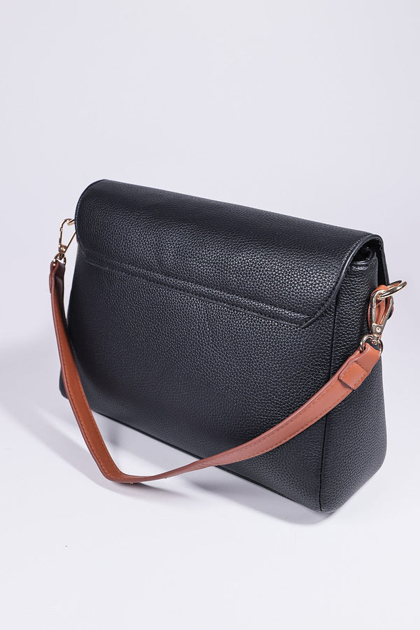 Carraig Donn Contrast Texture Crossbody in Black