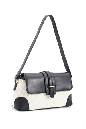 Carraig Donn Contrast Top Shoulder Bag in Black