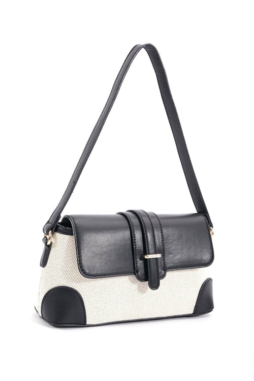 Contrast Top Shoulder Bag in Black