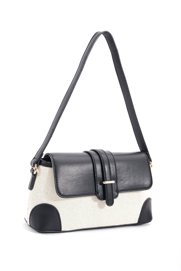 Carraig Donn Contrast Top Shoulder Bag in Black