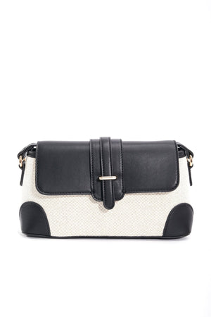 Carraig Donn Contrast Top Shoulder Bag in Black