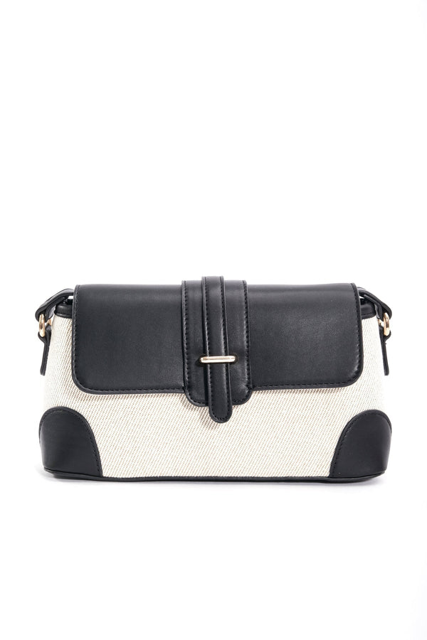 Carraig Donn Contrast Top Shoulder Bag in Black
